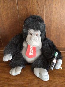 12 " Vintage 1996 coca cola gorilla holding coca cola bottle plush