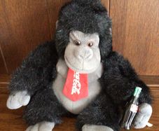 12 " Vintage 1996 coca cola gorilla holding coca cola bottle plush