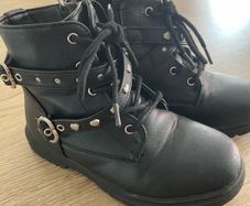 girls black boots size 12