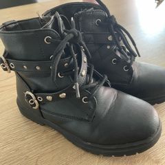 girls black boots size 12
