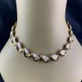 Gorgeous Vintage Gold Tone Enameled Choker Necklace Image 4
