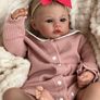 NEW SALE | Reborn Girl Dolls Lifelike Baby Doll 19 Inch Life Size Silicone Newborn Doll with Blue Eyes Realistic Reborn Girl Alive Soft Cloth Body Real Skin Details Toys Gift Image 6