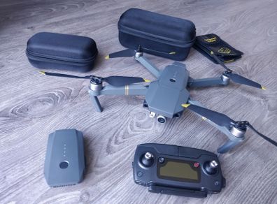 DJI Mavic Pro Drone 2 Batteries Extra Props Good Condition