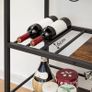 Drinks Trolley on Wheels, Bar Cart Trolley, 3-Tier Kitchen Serving Trolley with Glass Holder and Wine Rack, Freely Rotating and Lockable Wheels, for Dining Room, Rustic Brown (FREE POSTAGE) Image 3