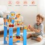 Wooden Kids Workbench Toy with 62 Accessories  Role Play Builder Set for Ages 3 Image 2