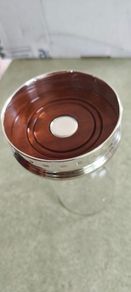 Wine Coaster 9.5 cm. Bottle Slider 925 Sterling Silver Feature English Hallmark