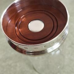 Wine Coaster 9.5 cm. Bottle Slider 925 Sterling Silver Feature English Hallmark