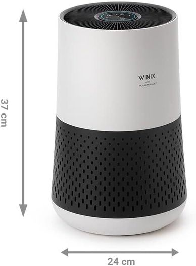 Compact Air Purifier for Bedroom Home, CADR 250 mh, 50m HEPA & Carbon Filter removes Allergies, Pollen, Dust, Smoke, Air Cleaner with Air Quality Sensor, Sleep Mode