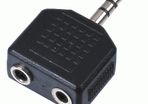 New 3.5 mm Male Jack to 2 x Jack Socket Splitter Adapter