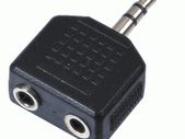 New 3.5 mm Male Jack to 2 x Jack Socket Splitter Adapter
