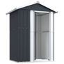 Garden Shed Anthracite 126x97.5x177 cm Galvanised Steel Image 5