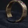 Vintage 9ct Gold Sapphire Ruby Diamond Textured Ring Size 54 Image 5