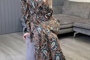 ZARA printed satin dress, bloggers favourite XS, new