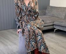 ZARA printed satin dress, bloggers favourite XS, new
