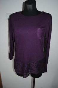 Purple lace long sleeve top size UK14/16 EU42/44 Postage included