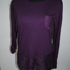 Purple lace long sleeve top size UK14/16 EU42/44 Postage included