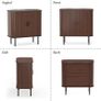 Sideboard, Buffet Storage Cabinet for Living Room, Kitchen Cupboard with Tambour Sliding Door, Storage Unit for Modern Home Dinning Room,Walnut Image 3