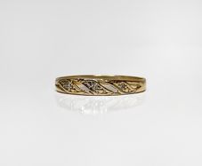 14k Yellow Gold Three-Diamond Ring