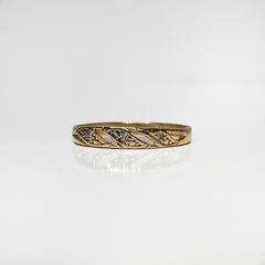 14k Yellow Gold Three-Diamond Ring