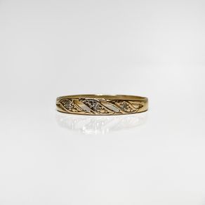 14k Yellow Gold Three-Diamond Ring