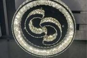 Round crystal L.E.D. Mirrored Chandelier 3 colour change 500mm round