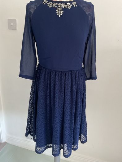 dress little mistress size 10 navy dress with embellishments
