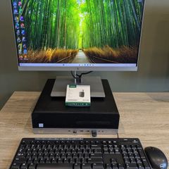 HP Elitedesk 800 G4 PC with Intel i5 8th Gen CPU 16GB DDR4 22" LCD Windows 11 & Office 2024 Pro, Wifi, Bluetooth