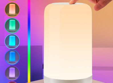 Rechargeable Lamp, RGB&10 Brightness Touch Lamp,1800mah Cordless Lamp Rechargeable Lamp for Bedroom & Touch Lamps Bedside Lamp,Portable Lamp for Bedroom,Night Light Kids Night Light Baby, Adult Gifts