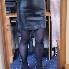Vintage Black Leather Mini Skirt (Size 10)