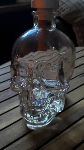 heavy skull glass bottle with lights