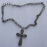 Vintage Turquoise  Large 4" Cross Pendant and unusual Chain length 34" Image 2