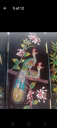 Antique oriental folding screen