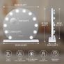 Hollywood Vanity Cosmetic Mirror with Lights, 50cm Round Makeup Mirror, Makeup Mirror with 12 Dimmable LED Bulbs, USB Output Port, 3 Lighting Modes, Tabletop and Wall Mounted For Bedroom Image 2