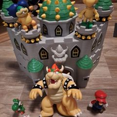 bowser castle & mario figurines