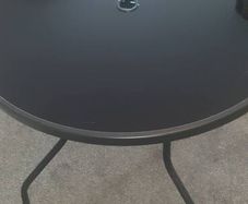 Black glass garden table