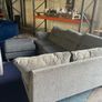 grey corner sofa with matching footstool Image 3