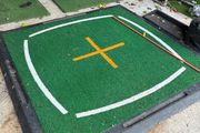 Golf hitting mat with rubber base