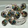 Diamond Designer-Inspired Multi-Color Diamond Floral Ring Image 7