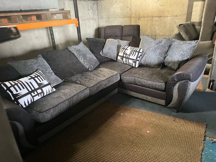 black/grey corner sofa couch
