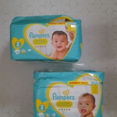 NEW Pampers premium protection disposable nappies size 2 80 nappies and size 3 80 nappies