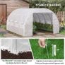 4 x 3 x 2 m Polytunnel Greenhouse w/ Roll-up Side Walls, Steel Frame Walk-in Grow House Tent w/ Zippered Door and 8 Windows and Reinforced Cover for Garden and Backyard, White Image 3