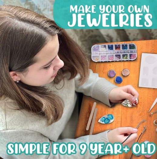 Resin Jewelry Making Kit - Resin Kits for Beginners with Molds and Resin Making Supplies - Silicone Casting Mold, Tools Set and Clear Epoxy Resin for DIY Jewelry Craft (FREE POSTAGE)