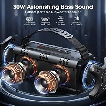 Bluetooth Speaker, 30W Portable Wireless Loud Speakers, IPX6 Waterproof Outdoor Speaker with Punchy Bass, 24H Playtime, EQ, AUX, TF Card, USB Playback -Powerful Speaker for Home, Party, Outdoor (FREE POSTAGE)