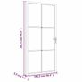 Interior Door 102.5x201.5 cm White ESG Glass and Aluminium Image 7