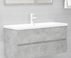 Sink Cabinet with Built-in Basin Concrete Grey Chipboard