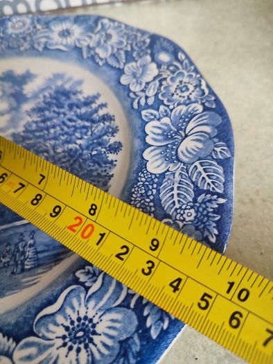 Liberty Blue Plate Independence Hall Staffordshire Ironstone Blue White Historic