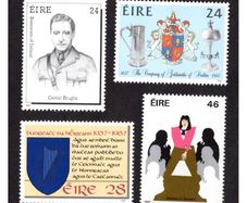 1987 Ireland Anniversaries: 350th of Company of Goldsmiths; 50th of Constitution Commemorations: Cathal Brugha & Women in Ireland Commemorative Stamps Mint Never Hinged (MNH)