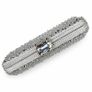 Silver Satin Rhinestone Clutch Bag Wedding or Party Image 4