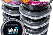 Round Plastic Meal Prep Containers - Reusable BPA Free Food Containers with Airtight Lids - Microwavable, Freezer and Dishwasher Safe - Stackable Salad Bowls MULTIPLE AMOUNTS AVAILABLE (FREE POSTAGE)