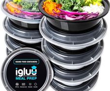 Round Plastic Meal Prep Containers - Reusable BPA Free Food Containers with Airtight Lids - Microwavable, Freezer and Dishwasher Safe - Stackable Salad Bowls MULTIPLE AMOUNTS AVAILABLE (FREE POSTAGE)